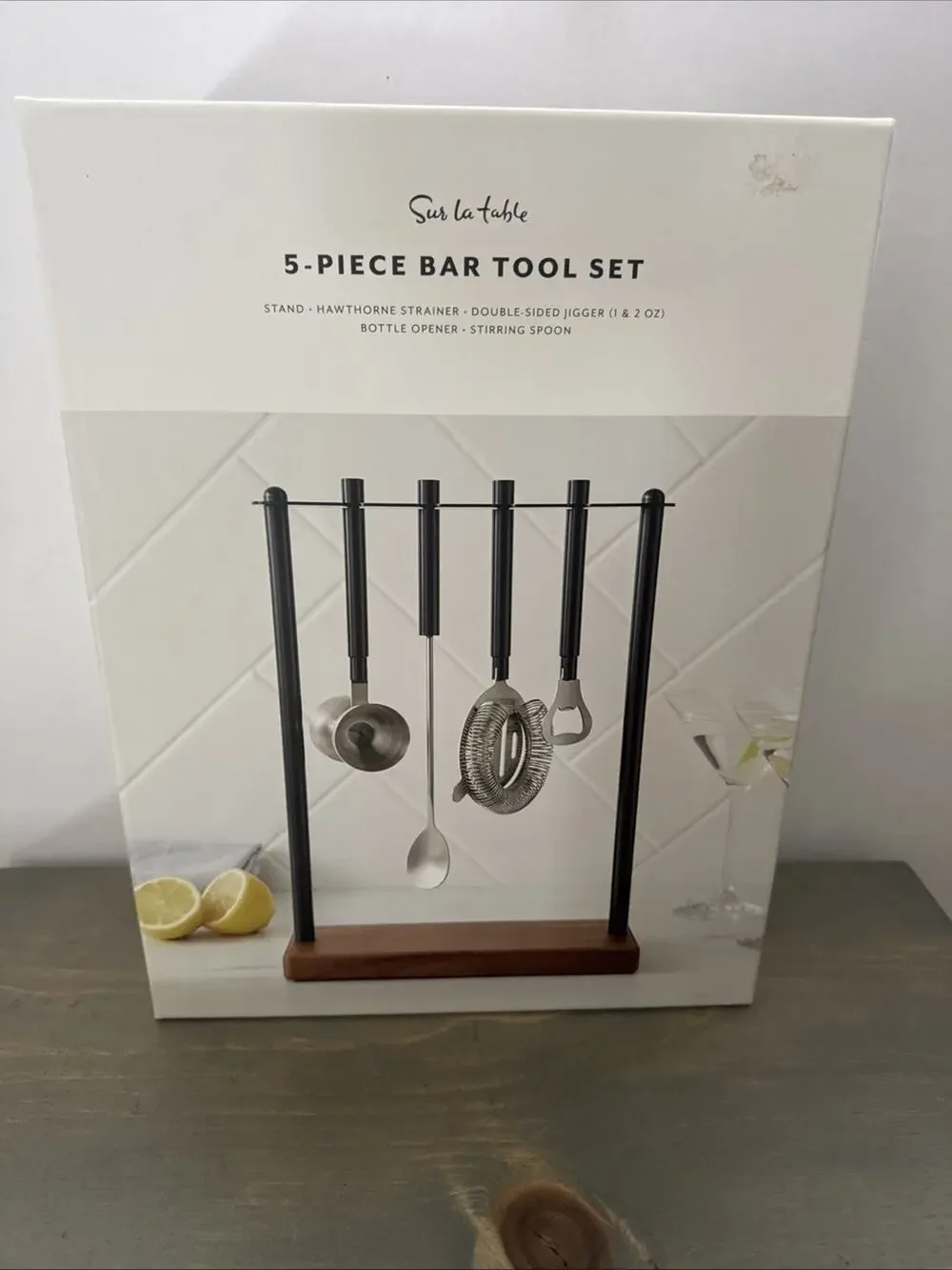 Bar Tool Set- Sur La Table- 5 Piece Tool Set - New In Box- Sealed - Bartender